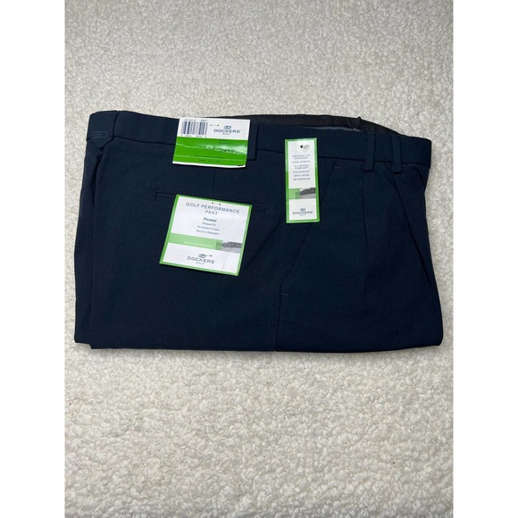 Dockers Navy Golf Performance Pleated Pant 34x30 - Picture 1 of 6